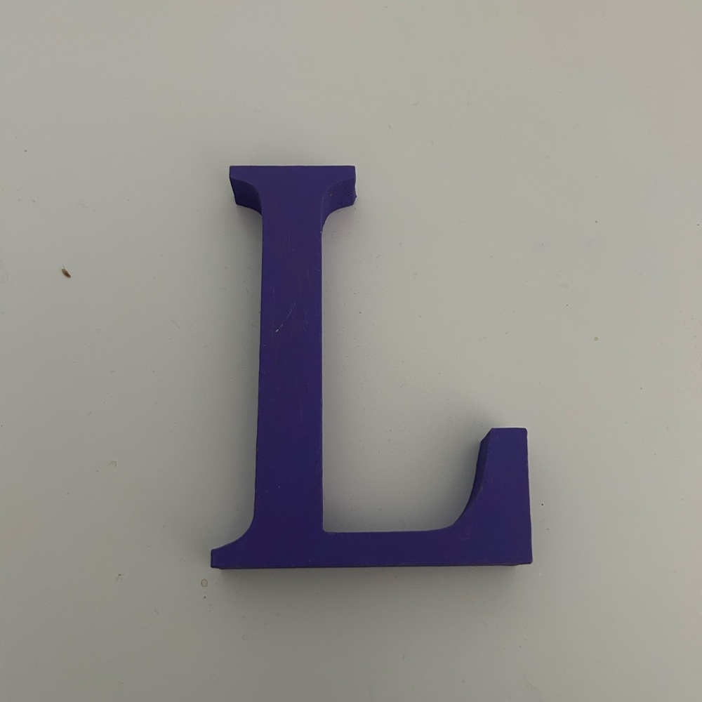 Purple Wooden Letter 'L'